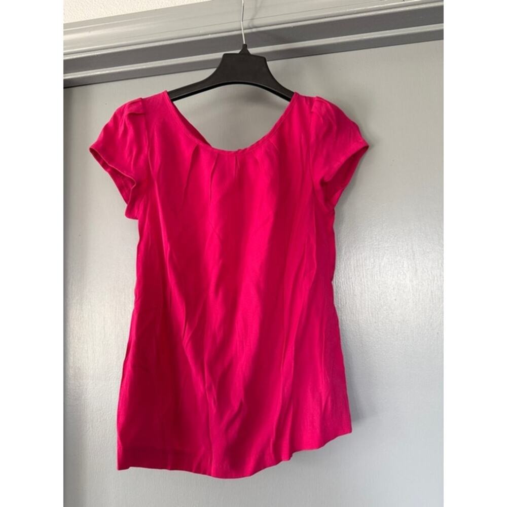 Pink Short Sleeve Women's Pullover Top Forever 21 Zip Back Scoop Neck sz M